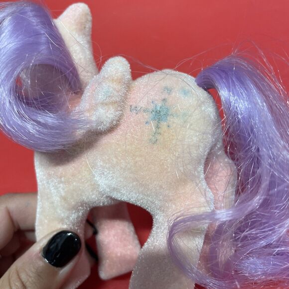 Vintage My Little Pony So Soft North Star Pegasus, G1 1986, Pink Flocked Brush - Picture 6 of 10